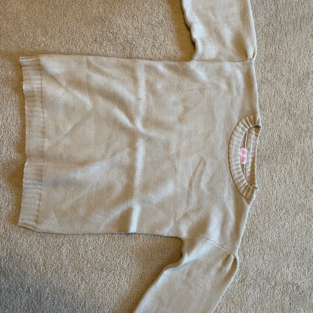 Pink lily boutique beige bell sleeve sweater